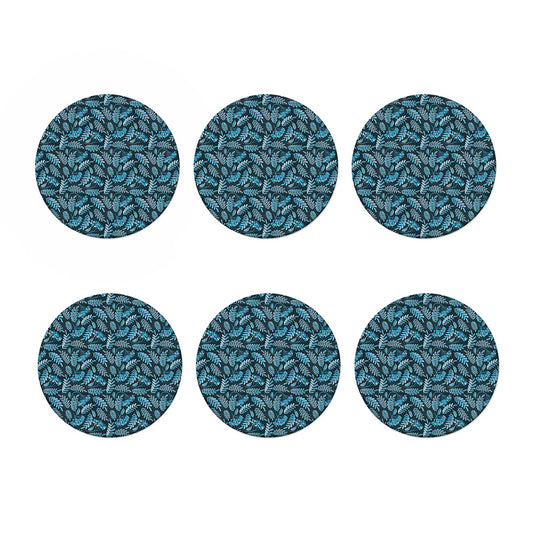 Tropical Denim Jeans Pattern Print Coaster Set