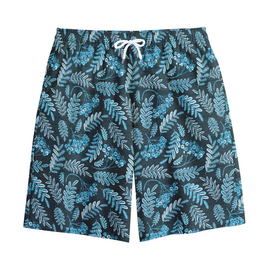 Tropical Denim Jeans Pattern Print Cotton Shorts