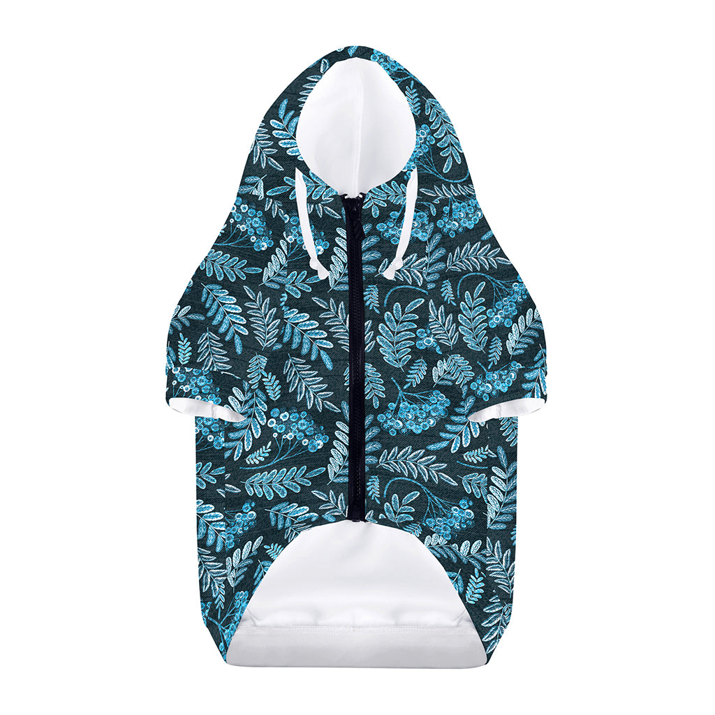 Tropical Denim Jeans Pattern Print Dog Zip Up Hoodie