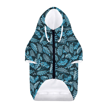 Tropical Denim Jeans Pattern Print Dog Zip Up Hoodie