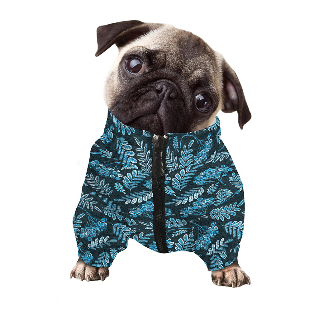 Tropical Denim Jeans Pattern Print Dog Zip Up Jacket