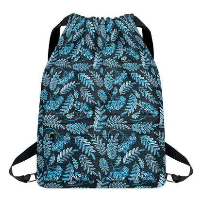 Tropical Denim Jeans Pattern Print Drawstring Backpack