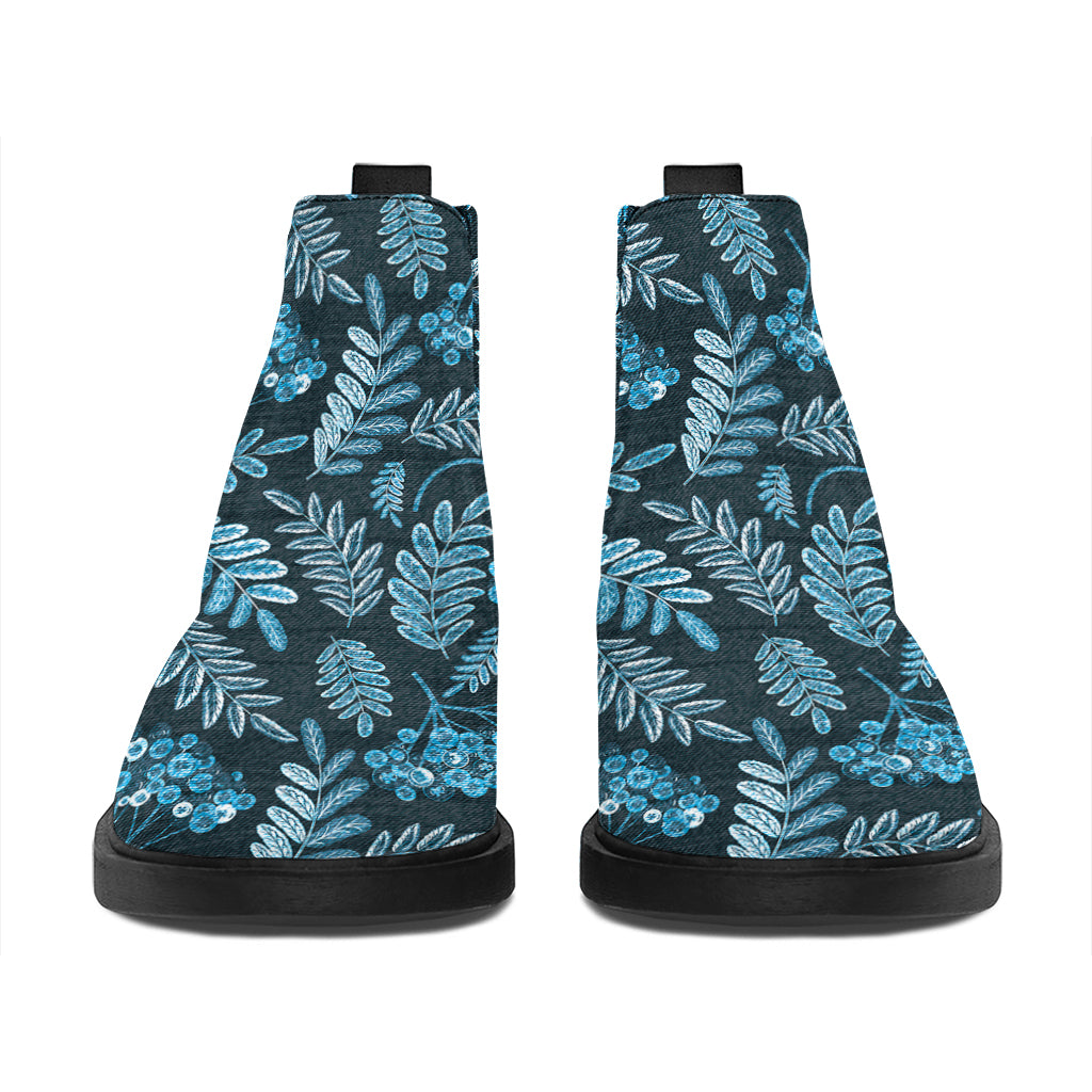 Tropical Denim Jeans Pattern Print Flat Ankle Boots