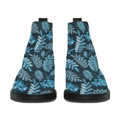 Tropical Denim Jeans Pattern Print Flat Ankle Boots