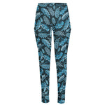 Tropical Denim Jeans Pattern Print High-Waisted Pocket Leggings