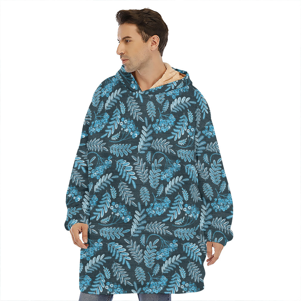 Tropical Denim Jeans Pattern Print Hoodie Blanket