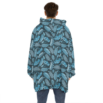 Tropical Denim Jeans Pattern Print Hoodie Blanket