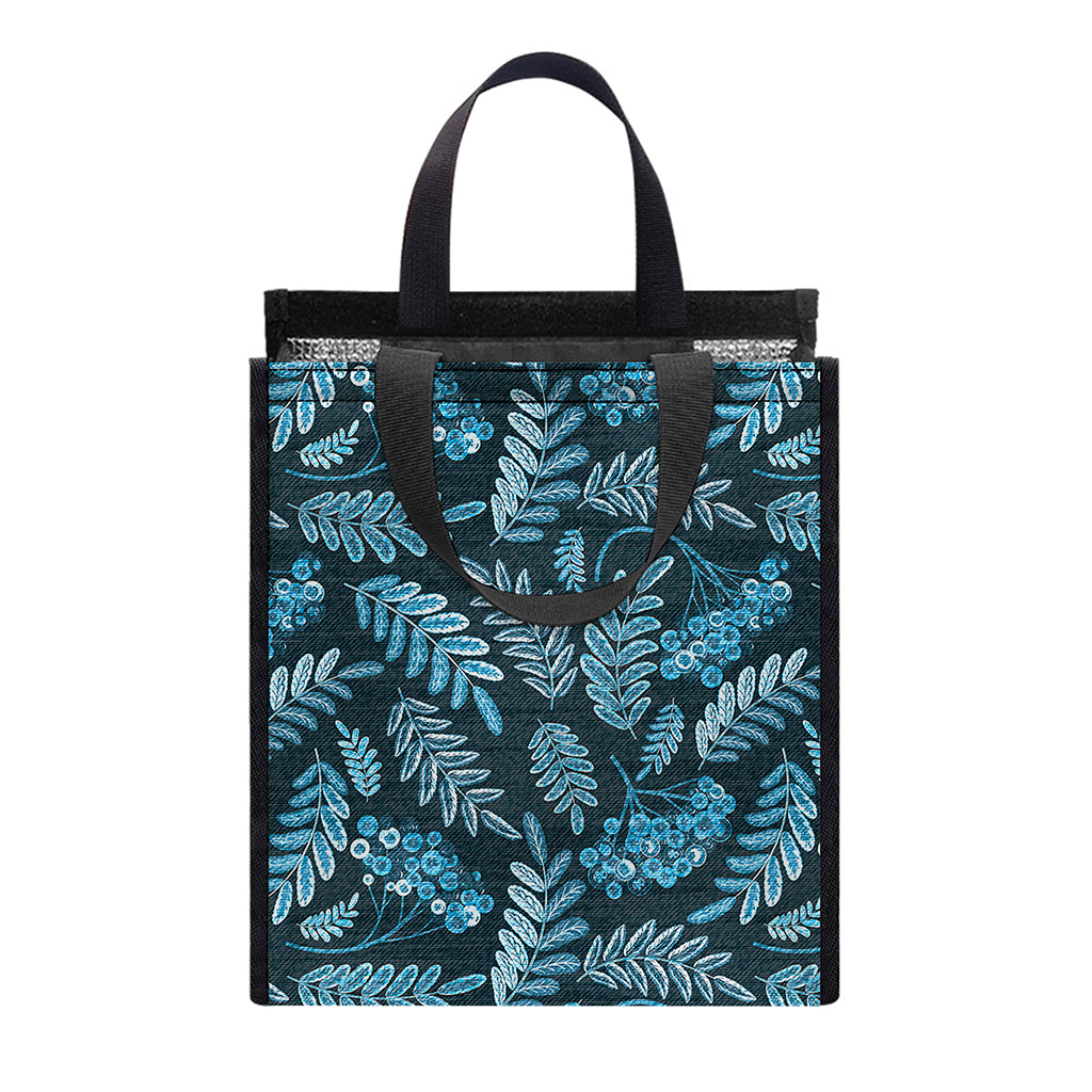Tropical Denim Jeans Pattern Print Insulated Lunch Tote