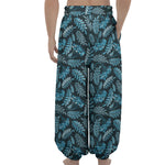 Tropical Denim Jeans Pattern Print Lantern Pants