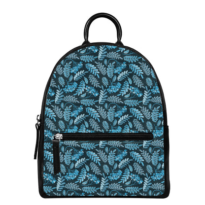 Tropical Denim Jeans Pattern Print Leather Backpack