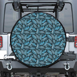 Tropical Denim Jeans Pattern Print Leather Spare Tire Cover