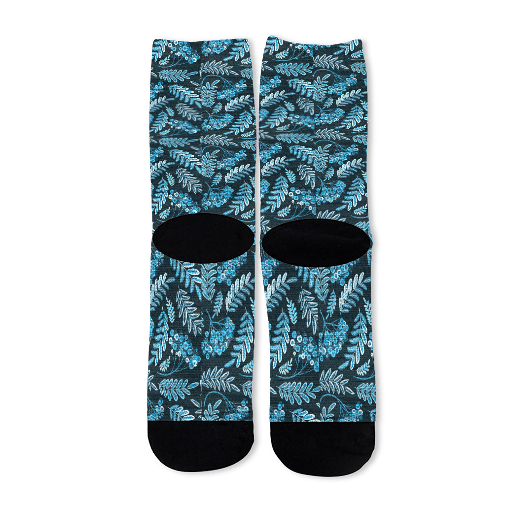 Tropical Denim Jeans Pattern Print Long Socks