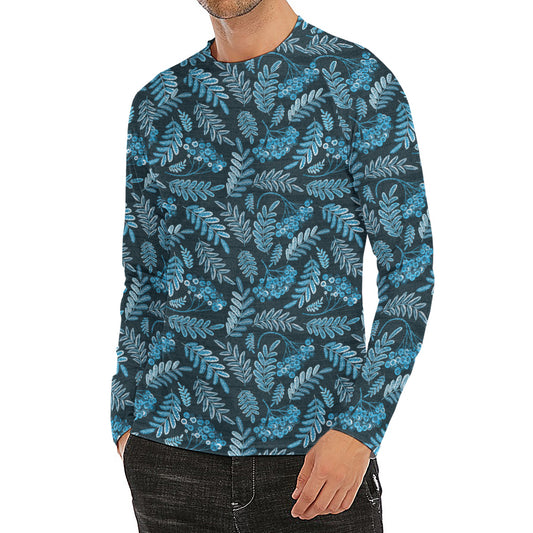 Tropical Denim Jeans Pattern Print Men's Long Sleeve Rash Guard