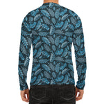 Tropical Denim Jeans Pattern Print Men's Long Sleeve Rash Guard