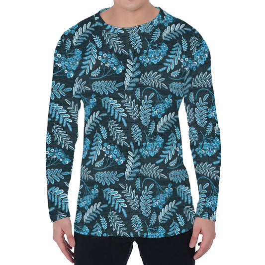 Tropical Denim Jeans Pattern Print Men's Long Sleeve T-Shirt