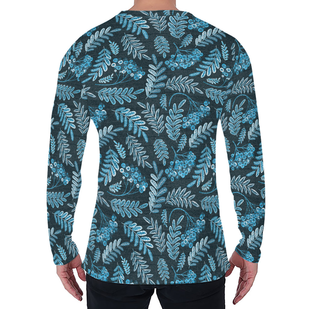 Tropical Denim Jeans Pattern Print Men's Long Sleeve T-Shirt
