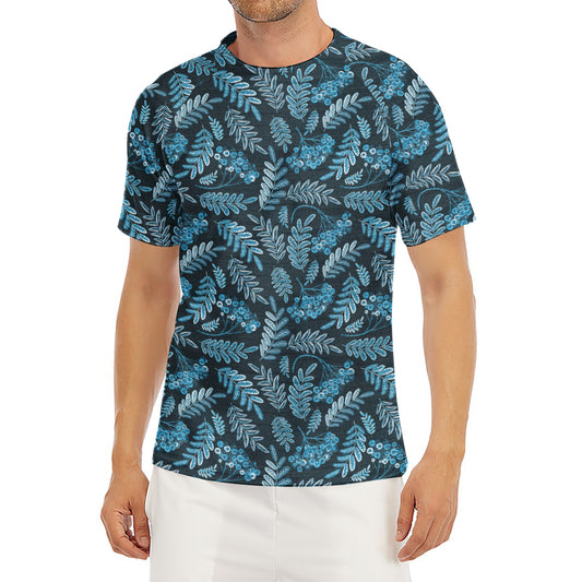 Tropical Denim Jeans Pattern Print Men's Short Sleeve Rash Guard