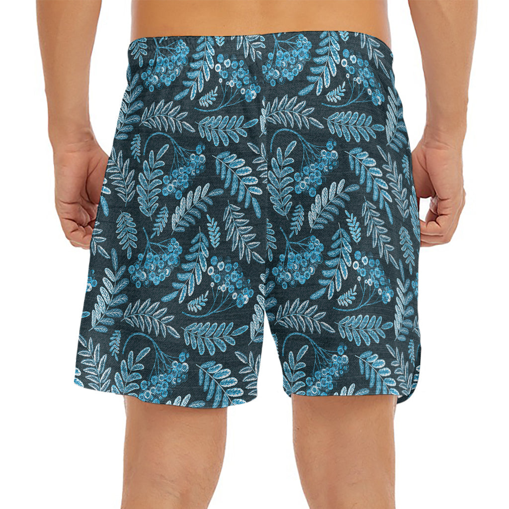 Tropical Denim Jeans Pattern Print Men's Split Running Shorts