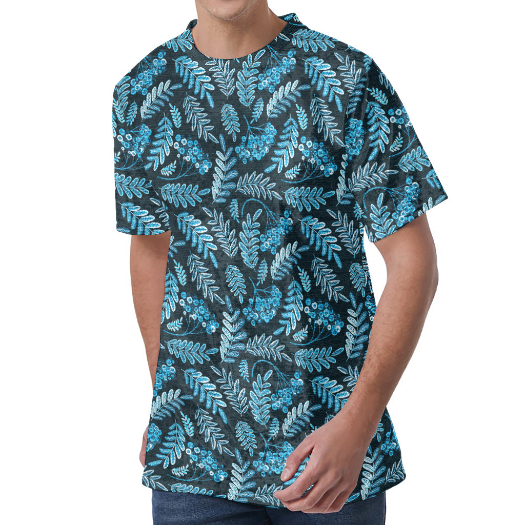 Tropical Denim Jeans Pattern Print Men's Velvet T-Shirt
