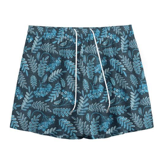 Tropical Denim Jeans Pattern Print Mesh Shorts