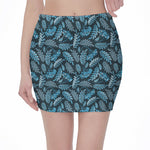 Tropical Denim Jeans Pattern Print Pencil Mini Skirt