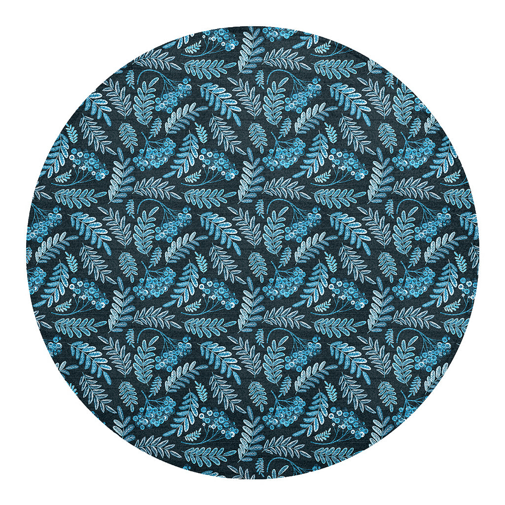 Tropical Denim Jeans Pattern Print Round Blanket
