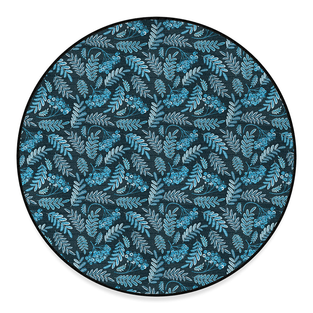 Tropical Denim Jeans Pattern Print Round Floor Mat