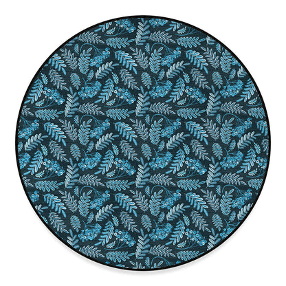 Tropical Denim Jeans Pattern Print Round Floor Mat