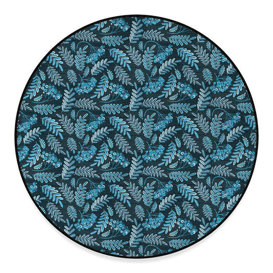Tropical Denim Jeans Pattern Print Round Floor Mat