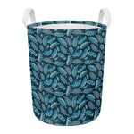 Tropical Denim Jeans Pattern Print Round Laundry Basket