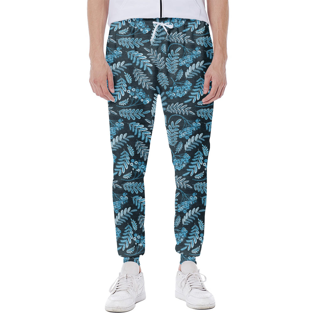 Tropical Denim Jeans Pattern Print Scuba Joggers