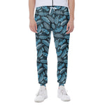 Tropical Denim Jeans Pattern Print Scuba Joggers