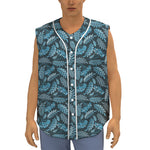 Tropical Denim Jeans Pattern Print Sleeveless Baseball Jersey