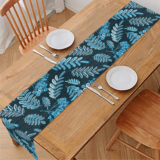 Tropical Denim Jeans Pattern Print Table Runner