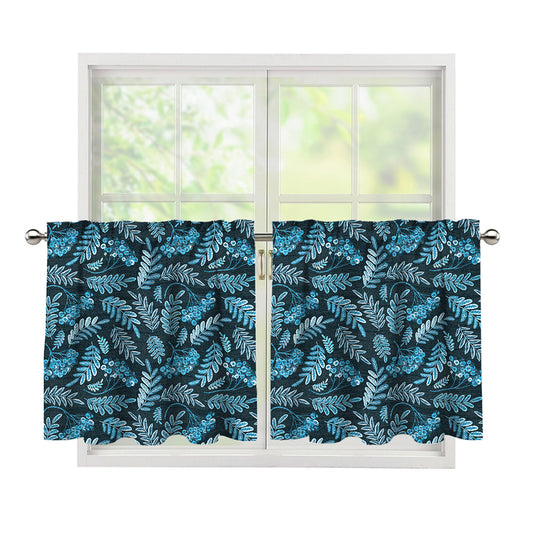 Tropical Denim Jeans Pattern Print Tier Curtains