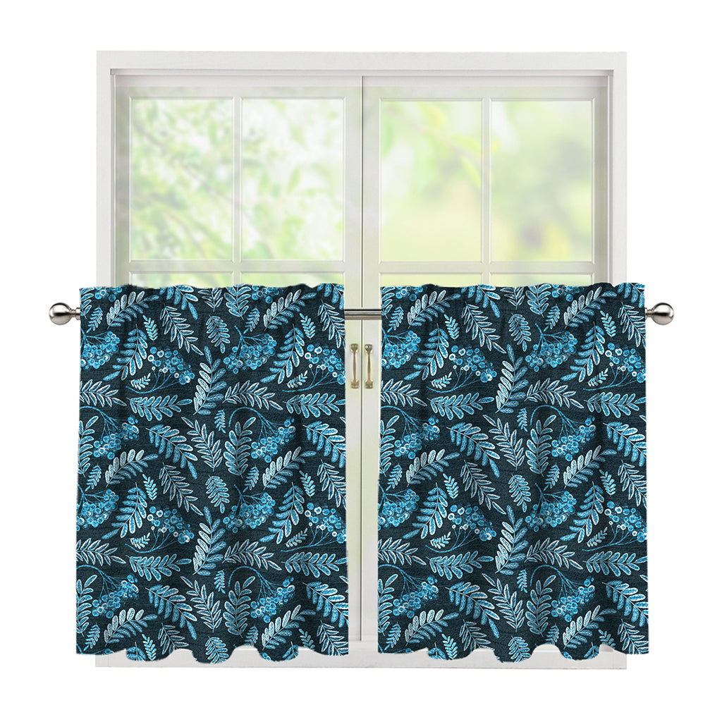 Tropical Denim Jeans Pattern Print Tier Curtains