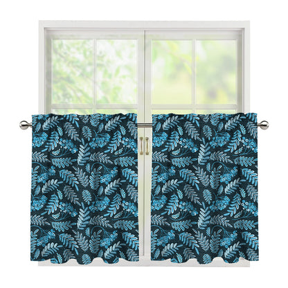 Tropical Denim Jeans Pattern Print Tier Curtains