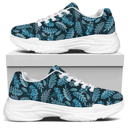 Tropical Denim Jeans Pattern Print White Chunky Shoes