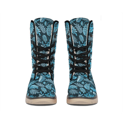 Tropical Denim Jeans Pattern Print Winter Boots