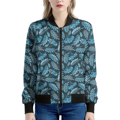 Tropical Denim Jeans Pattern Print Women's Bomber Jacket