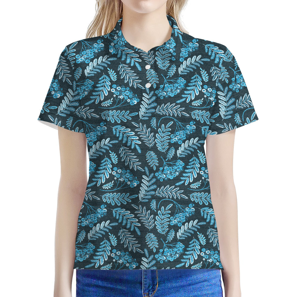 Tropical Denim Jeans Pattern Print Women's Polo Shirt