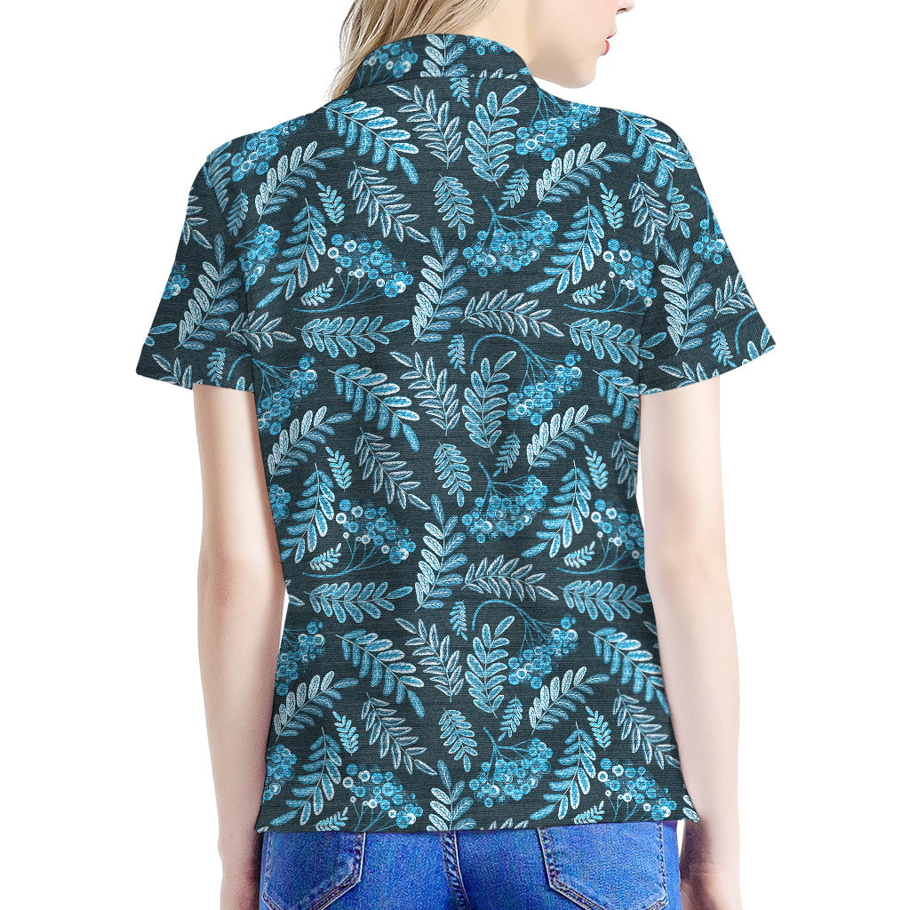 Tropical Denim Jeans Pattern Print Women's Polo Shirt
