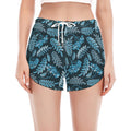Tropical Denim Jeans Pattern Print Women's Split Running Shorts