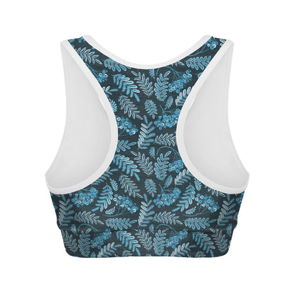 Tropical Denim Jeans Pattern Print Women's Sports Bra