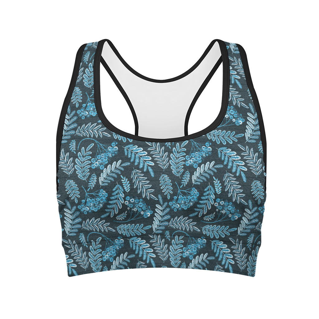 Tropical Denim Jeans Pattern Print Women's Sports Bra
