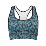 Tropical Denim Jeans Pattern Print Women's Sports Bra