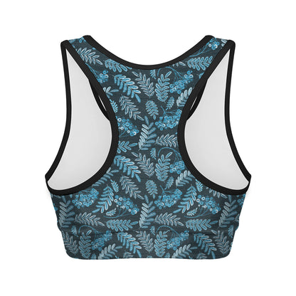 Tropical Denim Jeans Pattern Print Women's Sports Bra