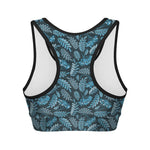 Tropical Denim Jeans Pattern Print Women's Sports Bra