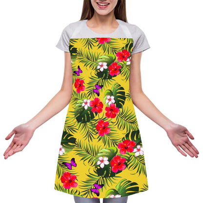 Tropical Exotic Hawaiian Pattern Print Adjustable Apron