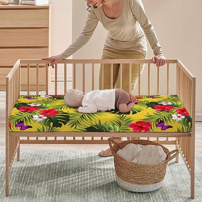 Tropical Exotic Hawaiian Pattern Print Baby Crib Sheet